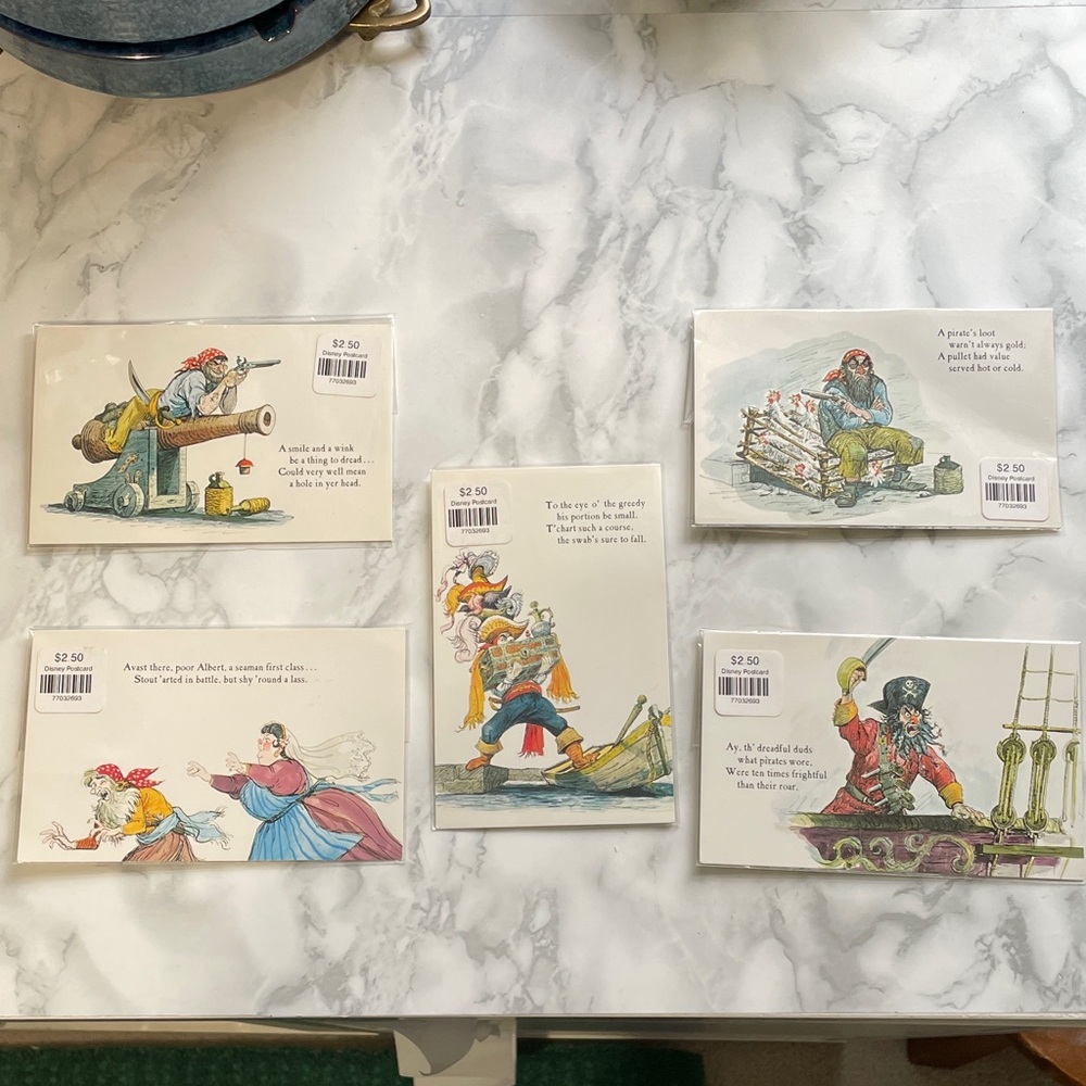 Vintage 1966 Disneyland Pirates of the Caribbean Postcard Set Disney
